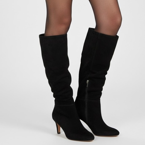 Vince Camuto Suede VP-Larink Heeled Tall Slouchy Boots Black Women’s Size 9.5